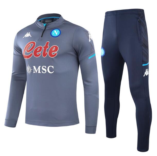 Napoli Grey Training Kits Sweatshirt With Pants 2020/21